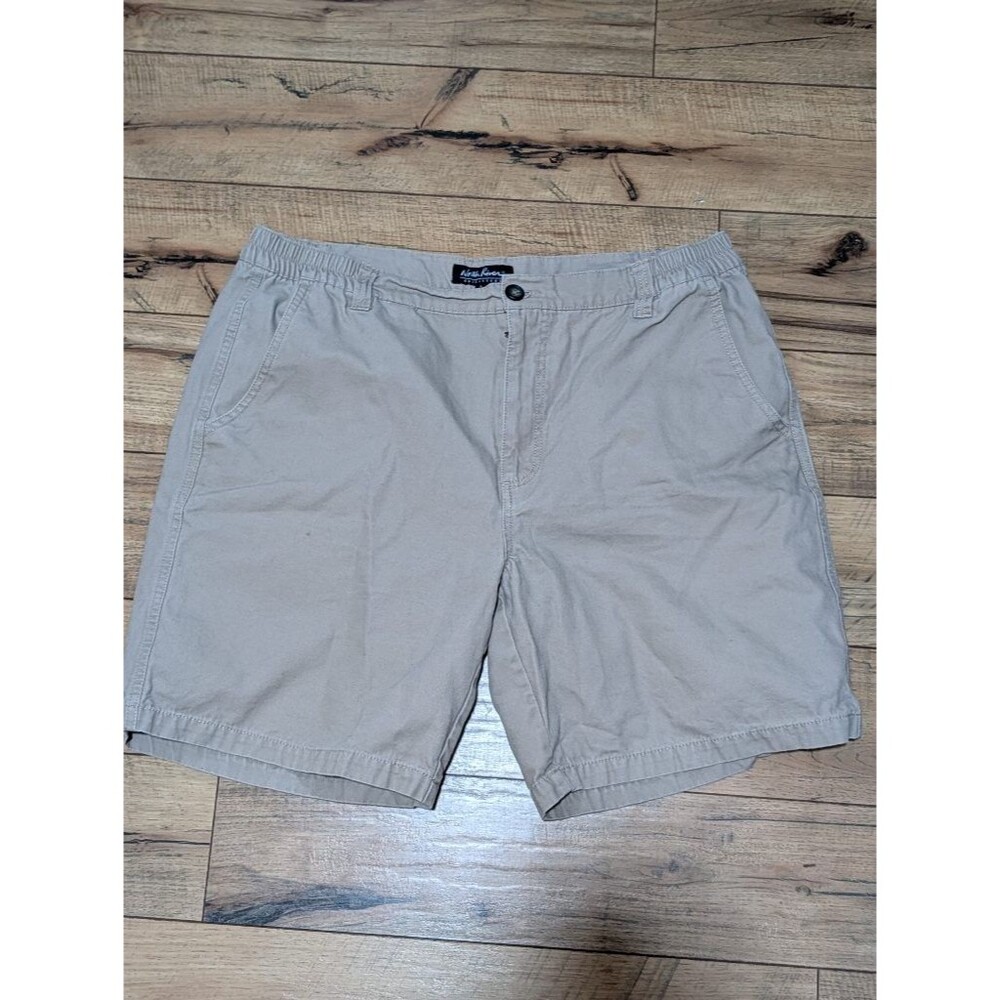North River Outfitters Khaki Chino Shorts Elastic Waist Men's Size L 36/38